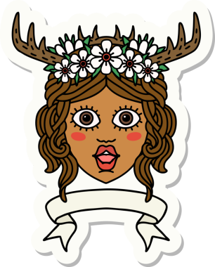 İnsan Druid karakterinin bir insan tarafından çizilmiş pankartı.