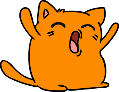 Bir insan tarafından çizilmiş kawaii kedisinin serbest çizimi.