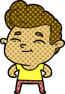 Bir insan tarafından çizilmiş mutlu çizgi film adamı.