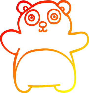 Bir insan tarafından çizilmiş bir oyuncak ayının sıcak çizgi çizimi