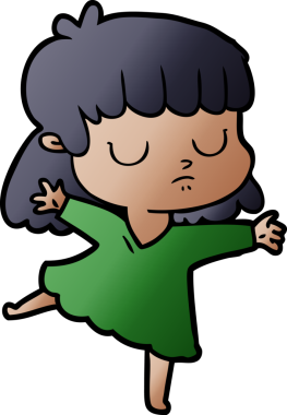 Bir insan tarafından çizilmiş ilgisiz bir kadın çizgi filmi.