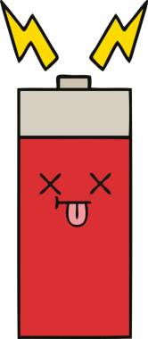 Bir insan tarafından çizilmiş güzel bir pil karikatürü.