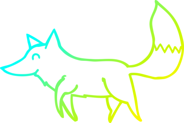 Bir insan tarafından çizilmiş bir kurdun soğuk çizgi çizimi.