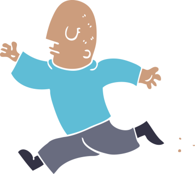 Bir insan tarafından çizilen karikatür adam.