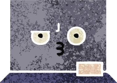 Bir insan tarafından çizilmiş bir yazı tahtasının retro çizim tarzı karikatürü