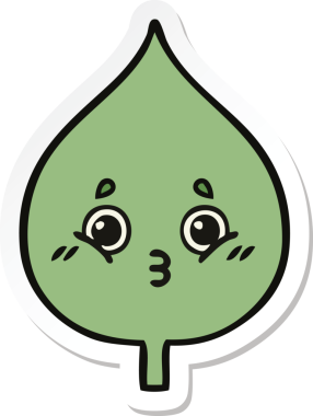 Bir insan tarafından çizilmiş sevimli bir çizgi film yaprağının çıkartması.