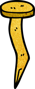 Bir insan tarafından çizilmiş karikatür pirinç çivisi.