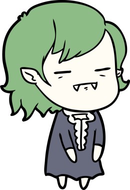 Bir insan tarafından çizilmiş ölümsüz vampir kız çizgi filmi.