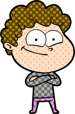 Bir insan tarafından çizilmiş mutlu bir adam.