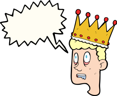 Bir insan tarafından çizilmiş serbest konuşma balonu karikatürü aptal prens.