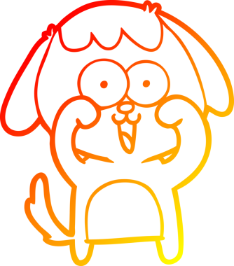 Bir insan tarafından çizilmiş sevimli bir köpeğin sıcak çizgi çizgisi.