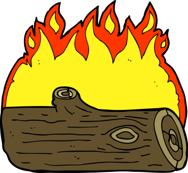 bir insan tarafından çizilmiş çizgi film yakma kütüğü