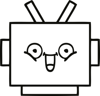 Bir insan tarafından çizilmiş robot kafasının çizgi çizimi