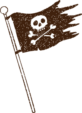 Bir insan tarafından çizilmiş Korsan Bayrağı Kömür Çizimi