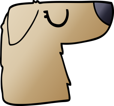 Bir insan tarafından çizilmiş karalama köpek yüzü.