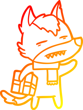 Bir insan tarafından çizilmiş bir karikatür kurdu çizimi.