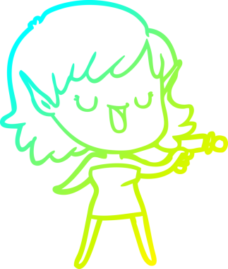 Bir insan tarafından çizilmiş soğuk gradyan çizgi çizimi.