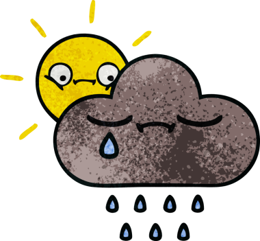 Bir fırtına bulutunun retro grunge dokusu ve bir insan tarafından çizilmiş güneş.