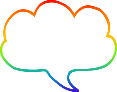 gökkuşağı gradyan çizgi çizimi bir insan tarafından çizilmiş bir çizgi ifade kabarcığı