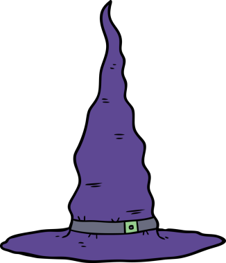 Bir insan tarafından çizilmiş cadı şapkası.