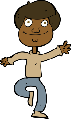 Bir insan tarafından çizilmiş çizgi film dansçısı.