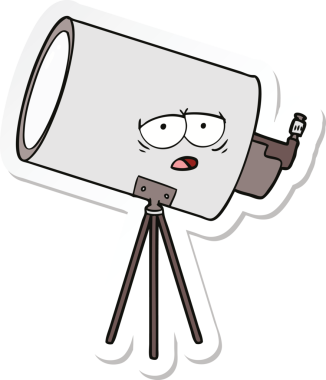 Bir insan tarafından çizilmiş, sıkılmış bir teleskopun çıkartması.