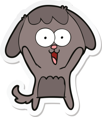 Bir insan tarafından çizilmiş şirin bir köpeğin çıkartması.