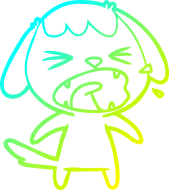 Bir insan tarafından çizilmiş şirin bir köpeğin soğuk gradyan çizimi