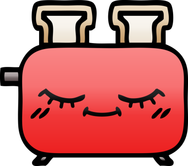 Bir insan tarafından çizilmiş tost makinesinin gölgelenmiş karikatürü.