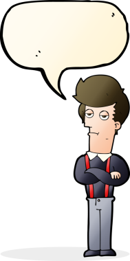 Bir insan tarafından çizilmiş konuşma balonuyla sıkılmış bir adam.