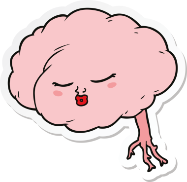 Bir insan tarafından çizilmiş karikatür beyninin çıkartması.