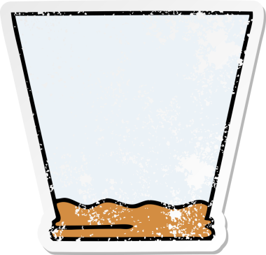 Bir insan tarafından çizilmiş garip bir el çizilmiş viski bardağının sıkıntılı çıkartması.