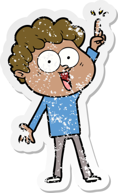 Bir insan tarafından çizilmiş mutlu bir adamın sıkıntılı çıkartması.