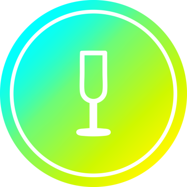 Bir insan tarafından çizilmiş havalı gradyan bir şampanyalı dairesel ikon.