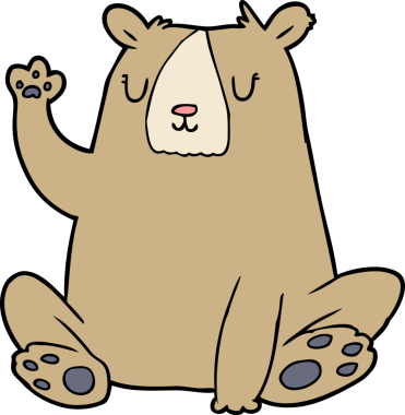 Bir insan tarafından çizilen çizgi film ayısı.