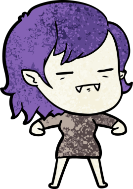 Bir insan tarafından çizilmiş ölümsüz vampir kız çizgi filmi.