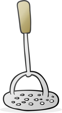 Bir insan tarafından çizilmiş karikatür patates ezicisi.