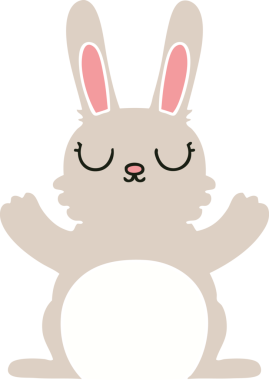 Bir insan tarafından çizilmiş garip çizgi film tavşanı.