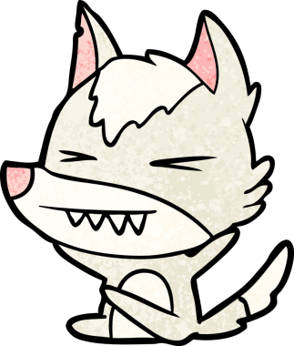 Bir insan tarafından çizilmiş kızgın kurt çizgi filmi.