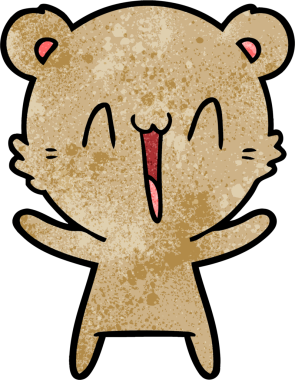 Bir insan tarafından çizilmiş mutlu ayı karikatürü