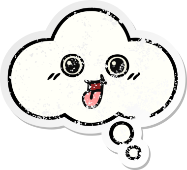 Bir insan tarafından çizilmiş tatlı bir çizgi film düşünce balonunun sıkıntılı çıkartması.