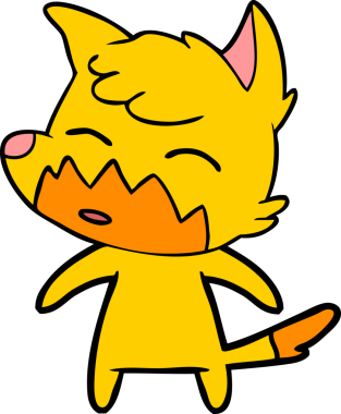 Bir insan tarafından çizilmiş tilki çizgi film karakteri