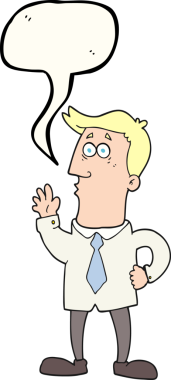 Bir insan tarafından çizilmiş serbest konuşma balonu karikatürü işadamı