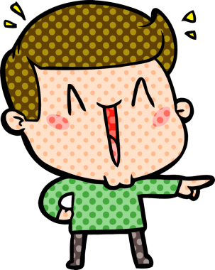 Bir insan tarafından çizilmiş heyecanlı bir çizgi film.