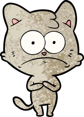 bir insan tarafından çizilmiş sinirli bir kedi.