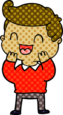 Bir insan tarafından çizilmiş mutlu bir adam.