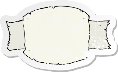 Bir insan tarafından çizilmiş bir çizgi film afişinin gerilimli retro yapıştırması