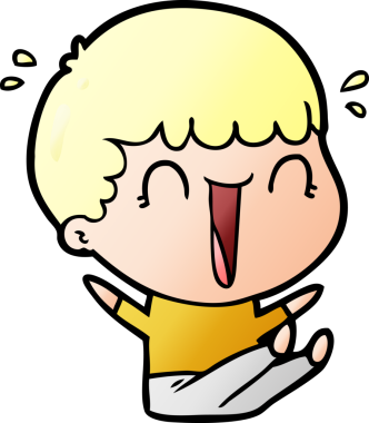 Bir insan tarafından çizilmiş gülen karikatür adam.