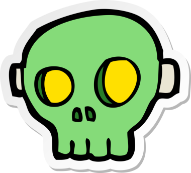 Bir insan tarafından çizilmiş ürkütücü kafatası maskesi.