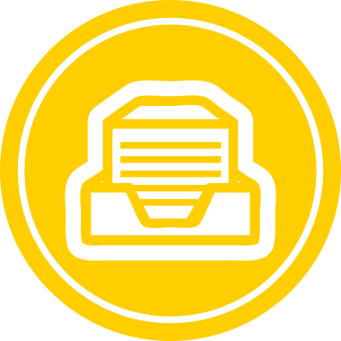 ofis kağıdı yığını bir insan tarafından çizilmiş dairesel simge sembolü